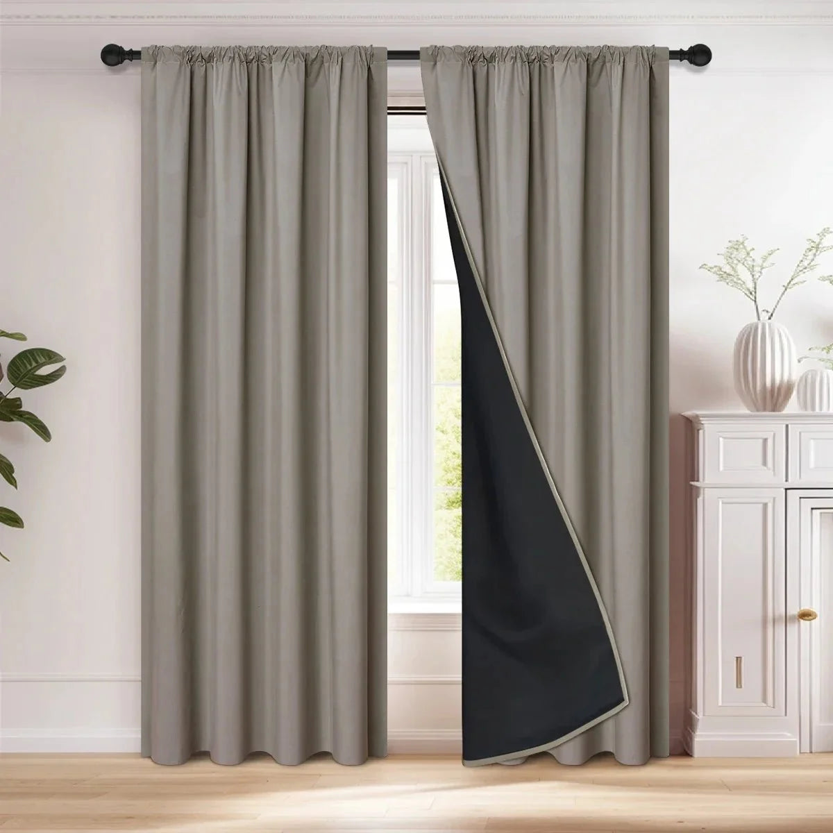 Dusklyn Verduisterend Gordijn - 100% Polyester, Lichtblokkerend voor Woonkamer en Slaapkamer 7