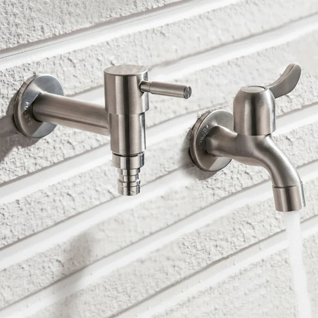 SteelTapPro™ – Premium RVS Buiten Waterkraan – Tuin & Wasmachine Aansluiting