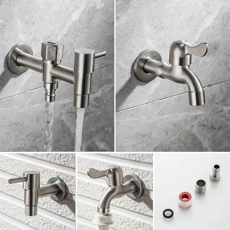 SteelTapPro™ – Premium RVS Buiten Waterkraan – Tuin & Wasmachine Aansluiting