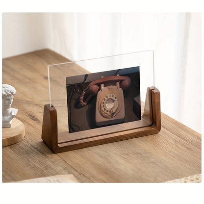 UFrameLuxe™ – U-Vorm Foto Frame van Hout & Acryl – Moderne Staande Fotolijst