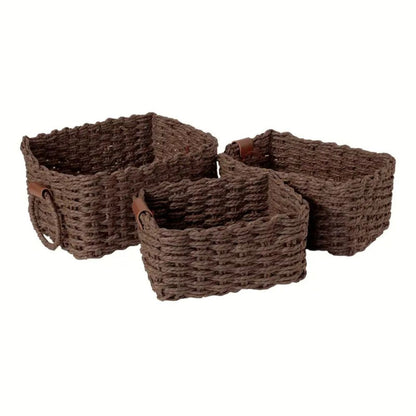 Elysia Opbergmanden Set - Handgeweven Rieten, Drie Maten 0