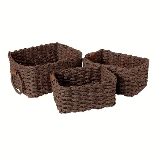 Elysia Opbergmanden Set - Handgeweven Rieten, Drie Maten 0