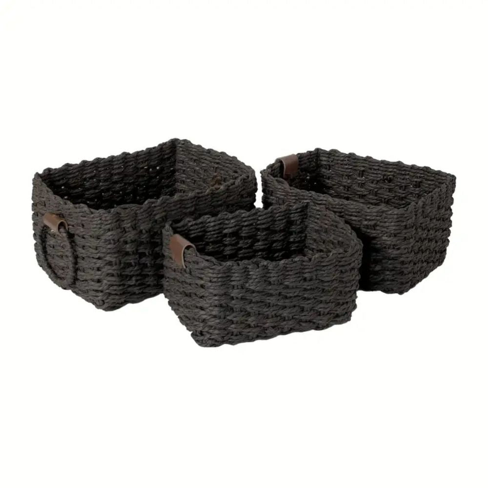 Elysia Opbergmanden Set - Handgeweven Rieten, Drie Maten 8