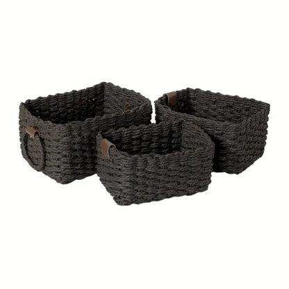Elysia Opbergmanden Set - Handgeweven Rieten, Drie Maten 8