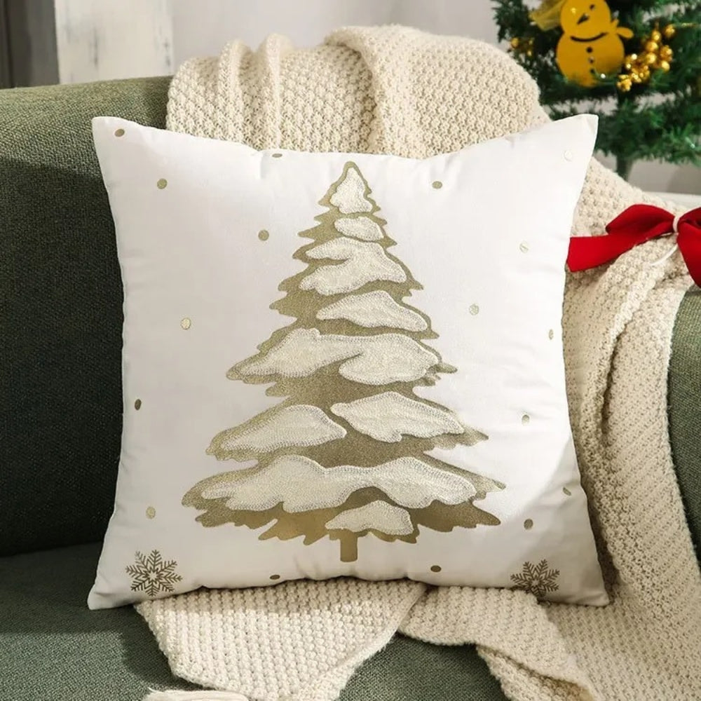 Elysia Sierkussen - Fluweel met Kerstboom Design, 45x45 cm 0