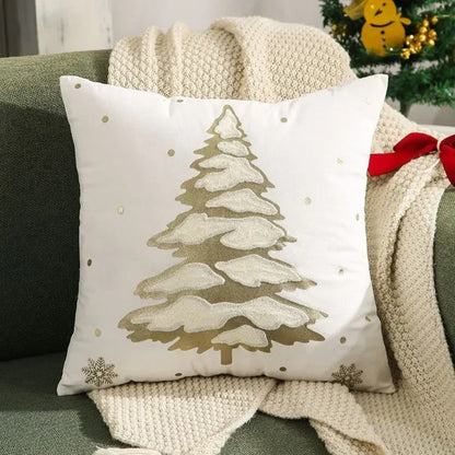 Elysia Sierkussen - Fluweel met Kerstboom Design, 45x45 cm 0