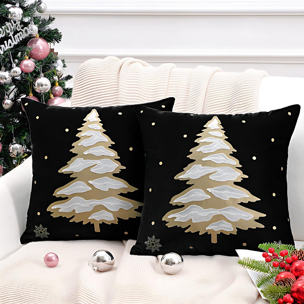 Elysia Sierkussen - Fluweel met Kerstboom Design, 45x45 cm 4