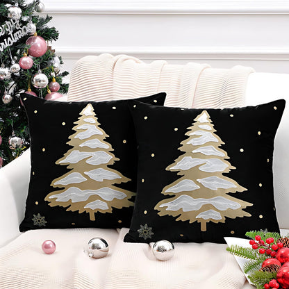 Elysia Sierkussen - Fluweel met Kerstboom Design, 45x45 cm 4