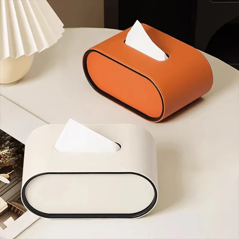 Elysia Tissuebox - Leren Ovaal Design, Stijlvol Accessoire 2