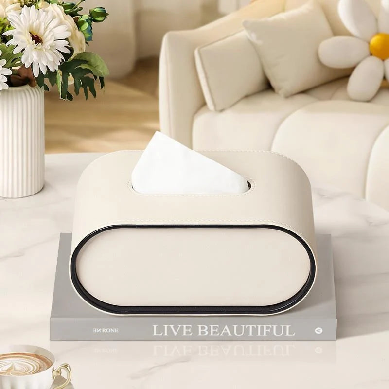 Elysia Tissuebox - Leren Ovaal Design, Stijlvol Accessoire 3