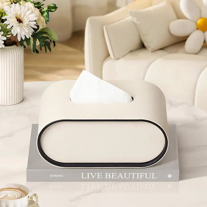 Elysia Tissuebox - Leren Ovaal Design, Stijlvol Accessoire 3