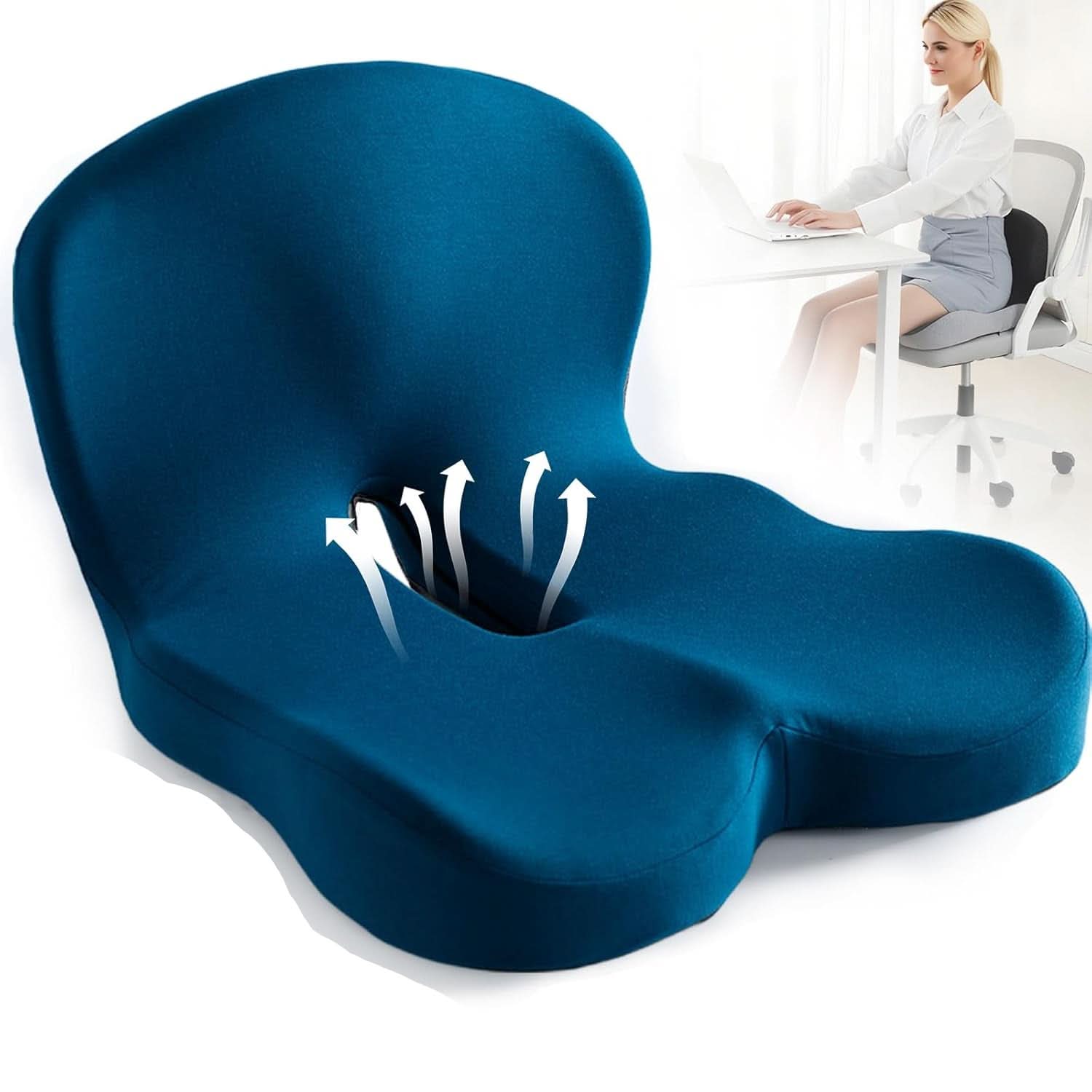 Elysium Ergonomisch Zitkussen - Traagschuim, Ondersteunt Gezonde Zithouding 8