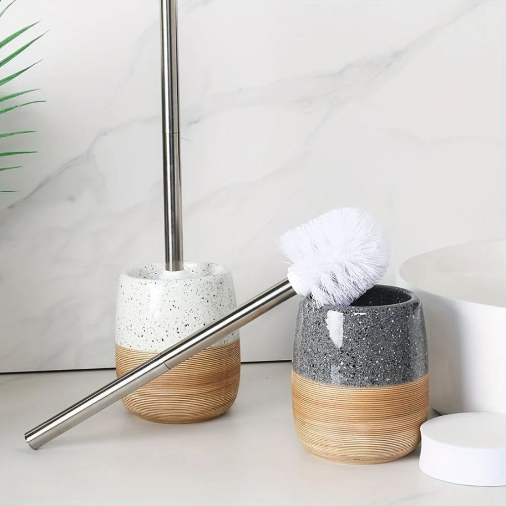 Elysse Toiletborstelhouder - Keramiek en Roestvrijstaal, Geurvrij Design 1