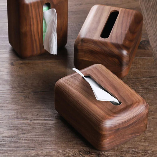 Eterra Tissuehouder - Walnoot Hout, Compact en Stijlvol 0