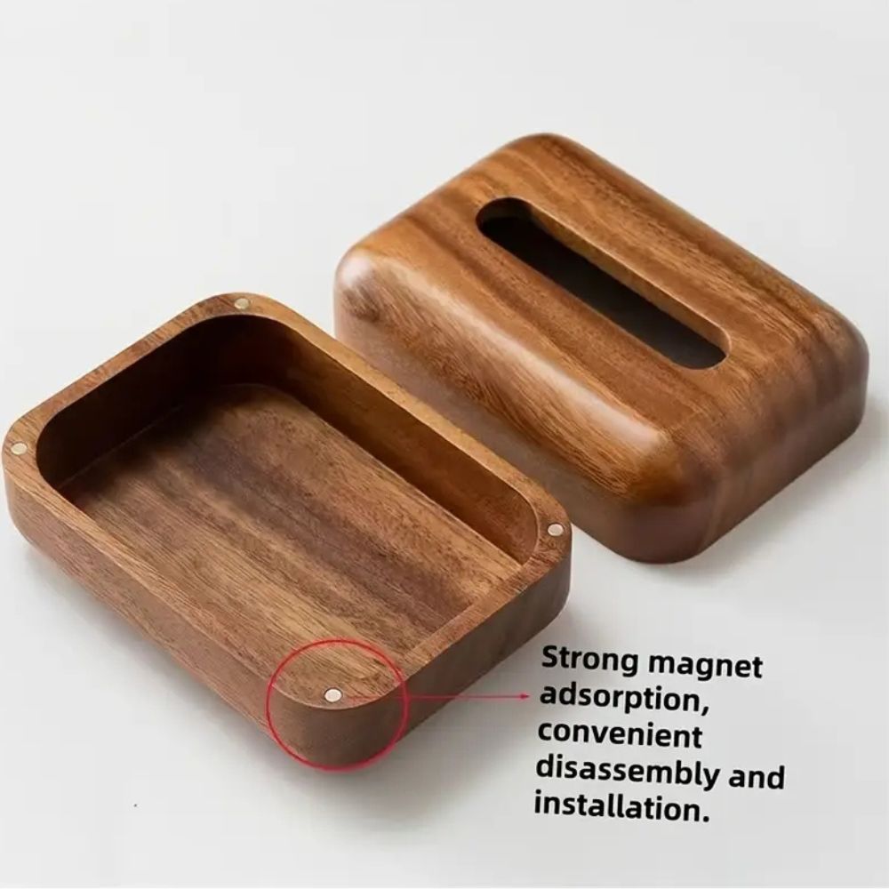 Eterra Tissuehouder - Walnoot Hout, Compact en Stijlvol 3
