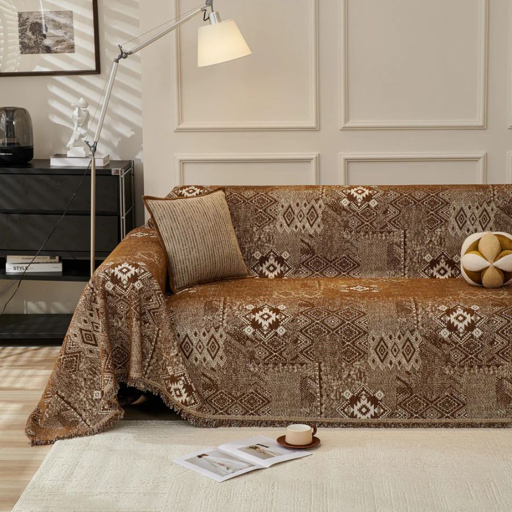Etnos Bankhoes - Dikke Chenille, Bohemien Ontwerp 1