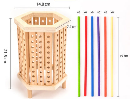 KleurToren™ – Montessori Kleuren- Vormenspel – Educatief Houten Speelgoed