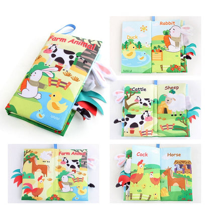 BladBeest™ – Montessori Stoffen Babyboekjes – Sensorisch Speelplezier voor de Allerkleinsten
