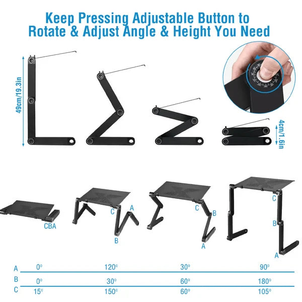 Fervex Laptopstandaard - Aluminium, 360° Verstelbaar, Ergonomisch 4