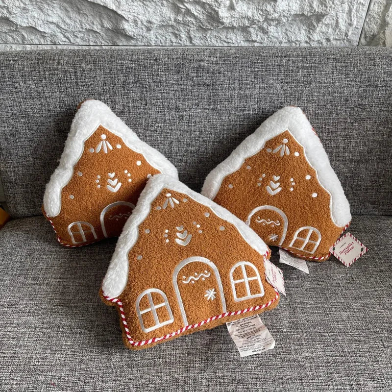 Fleece Sierkussen Huisvormig - 32 cm, Geborduurd, Warm, Decoratief en Knuffelvriend 1