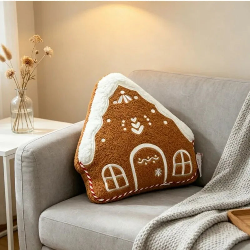 Fleece Sierkussen Huisvormig - 32 cm, Geborduurd, Warm, Decoratief en Knuffelvriend 3
