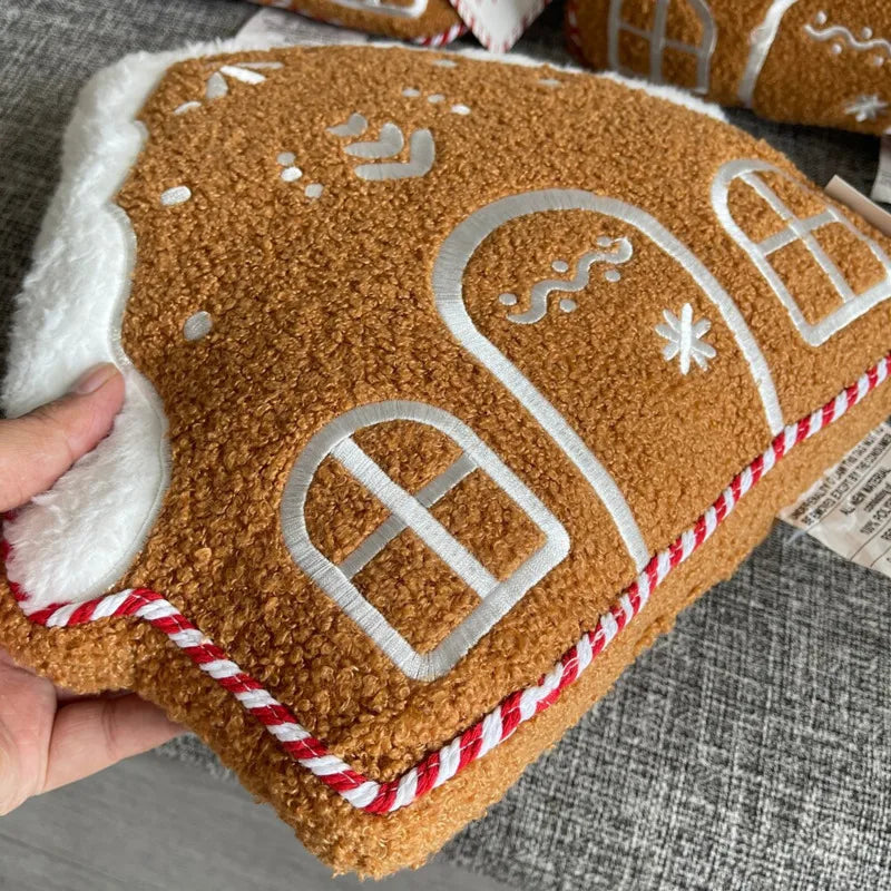 Fleece Sierkussen Huisvormig - 32 cm, Geborduurd, Warm, Decoratief en Knuffelvriend 5