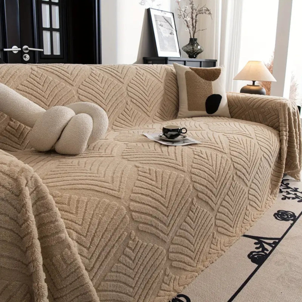 Fleecy Sofa Cover - Herringbone Pattern, Pet Friendly 0