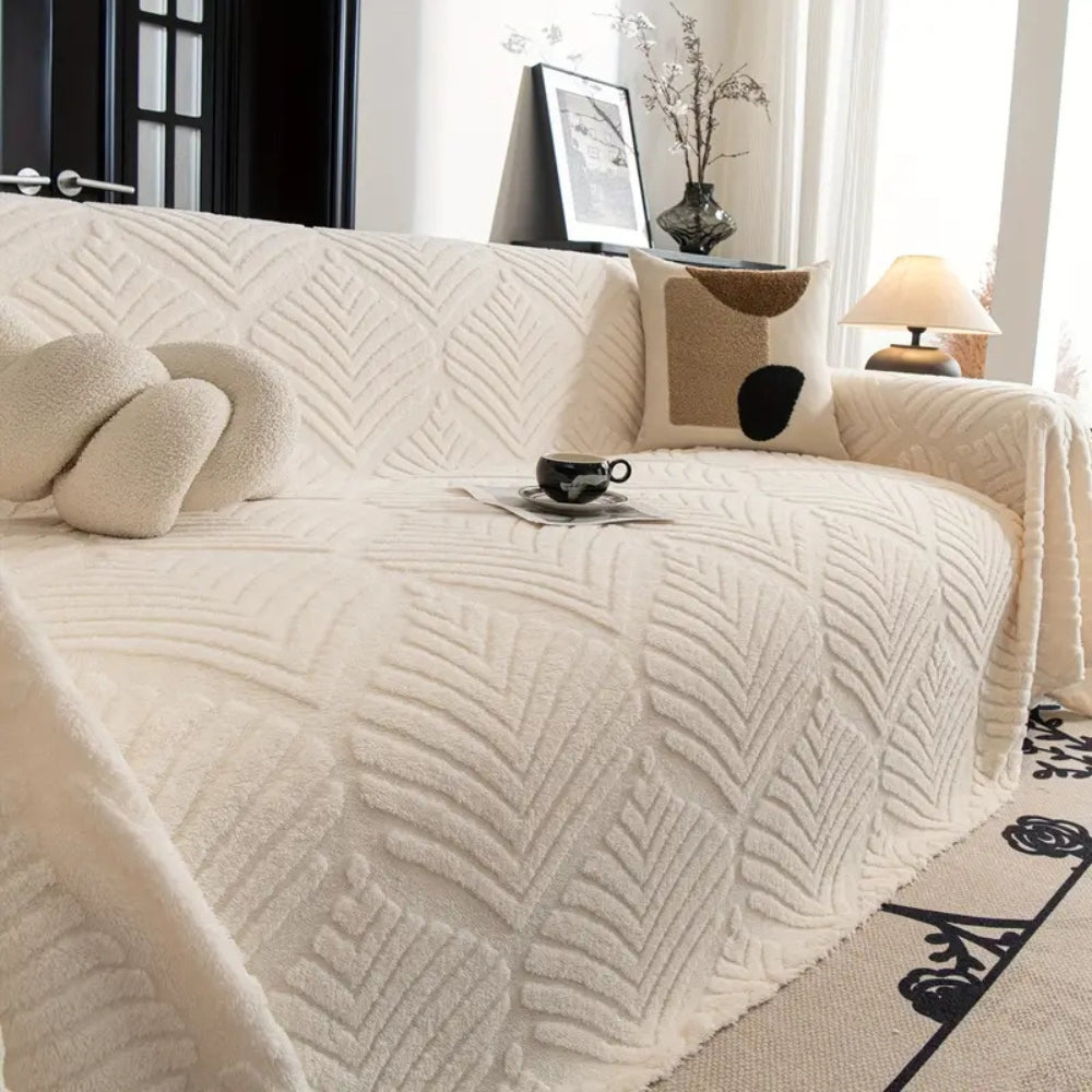 Fleecy Sofa Cover - Herringbone Pattern, Pet Friendly 1