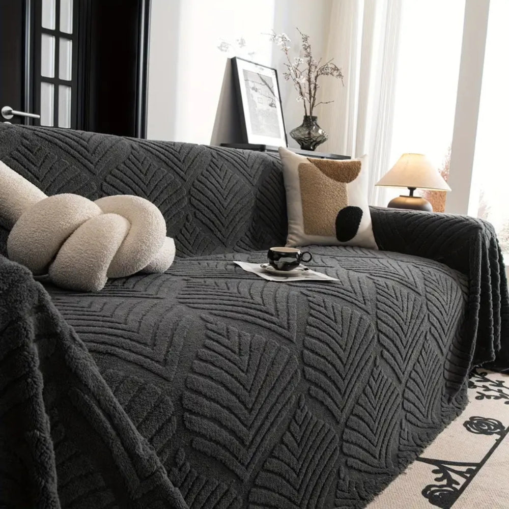 Fleecy Sofa Cover - Herringbone Pattern, Pet Friendly 3