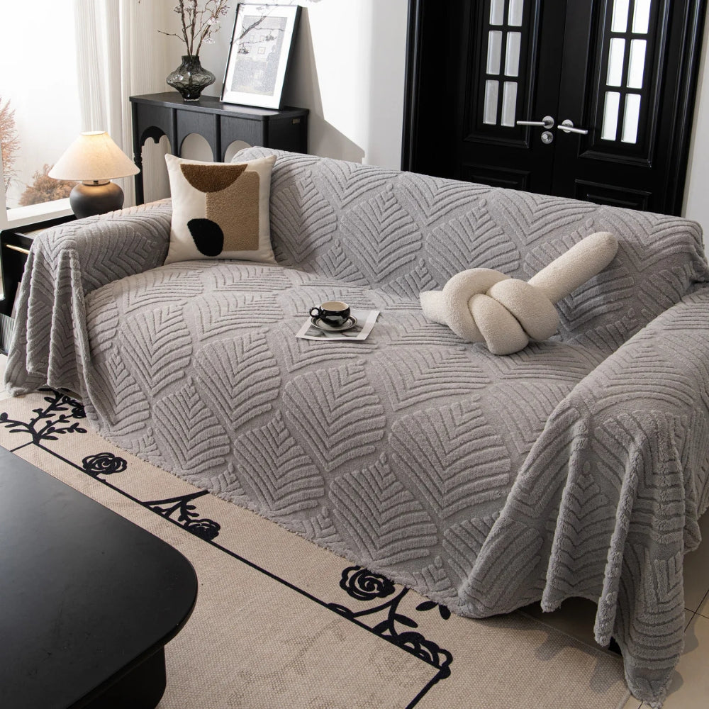 Fleecy Sofa Cover - Herringbone Pattern, Pet Friendly 5