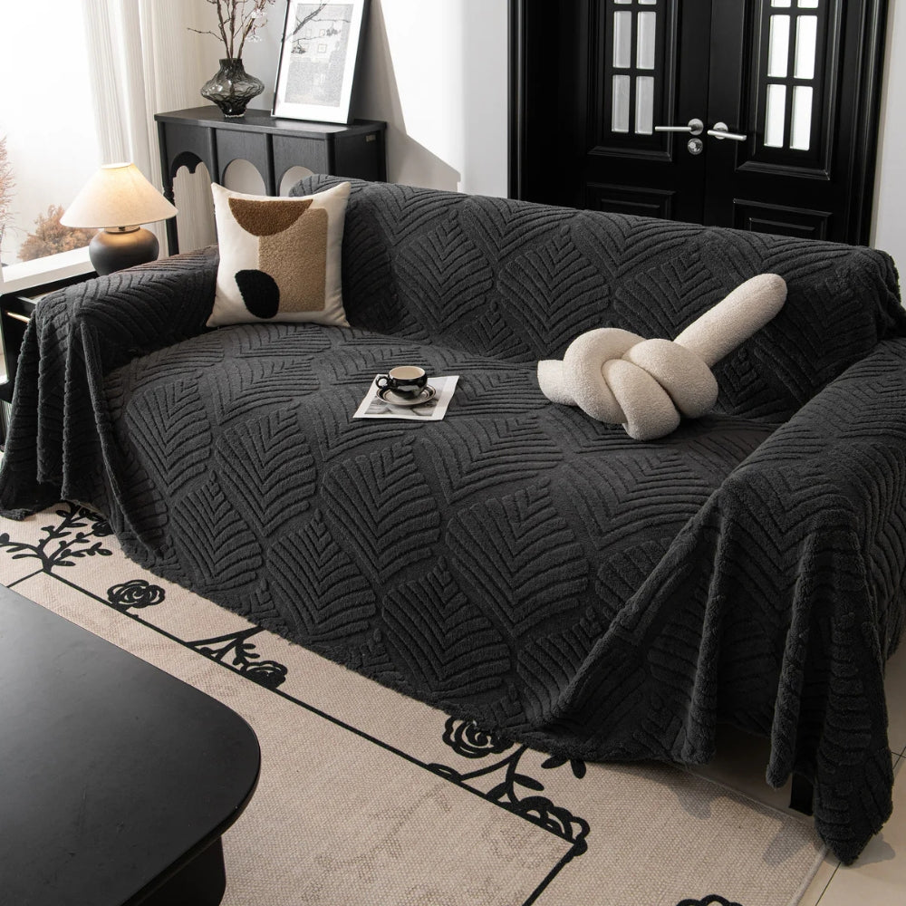Fleecy Sofa Cover - Herringbone Pattern, Pet Friendly 6