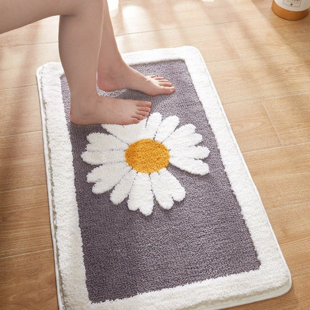 Fleur Badmat Antislip - Microvezel, Vrolijk Madeliefjesontwerp 3