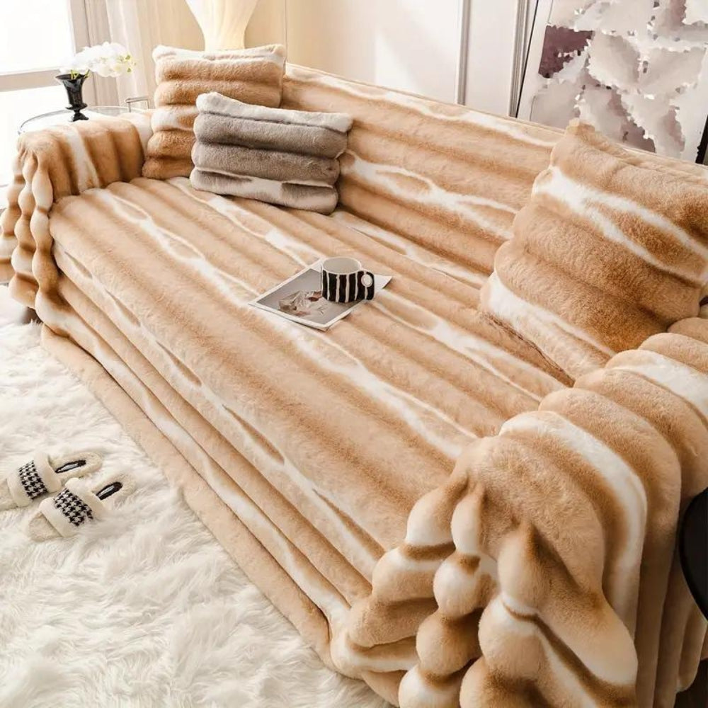 Fleura Bankhoes - Fluwelen Imitatiebont, Luxe Comfort 1