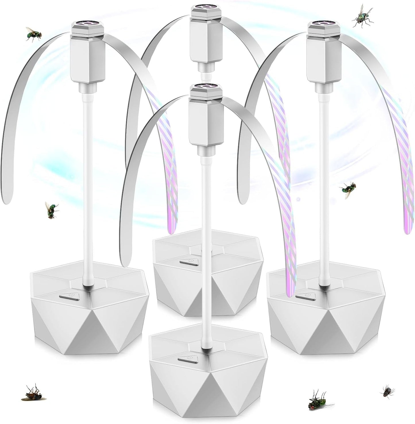 Flevo Tafelventilator Set - Draagbaar, Holografisch, Verstelbare Nek, Set van 4 4