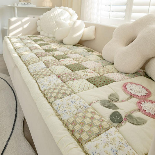 Flora Bankhoes - Ademend Microvezel, Patchworkstijl 0