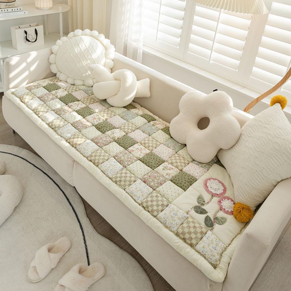 Flora Bankhoes - Ademend Microvezel, Patchworkstijl 2