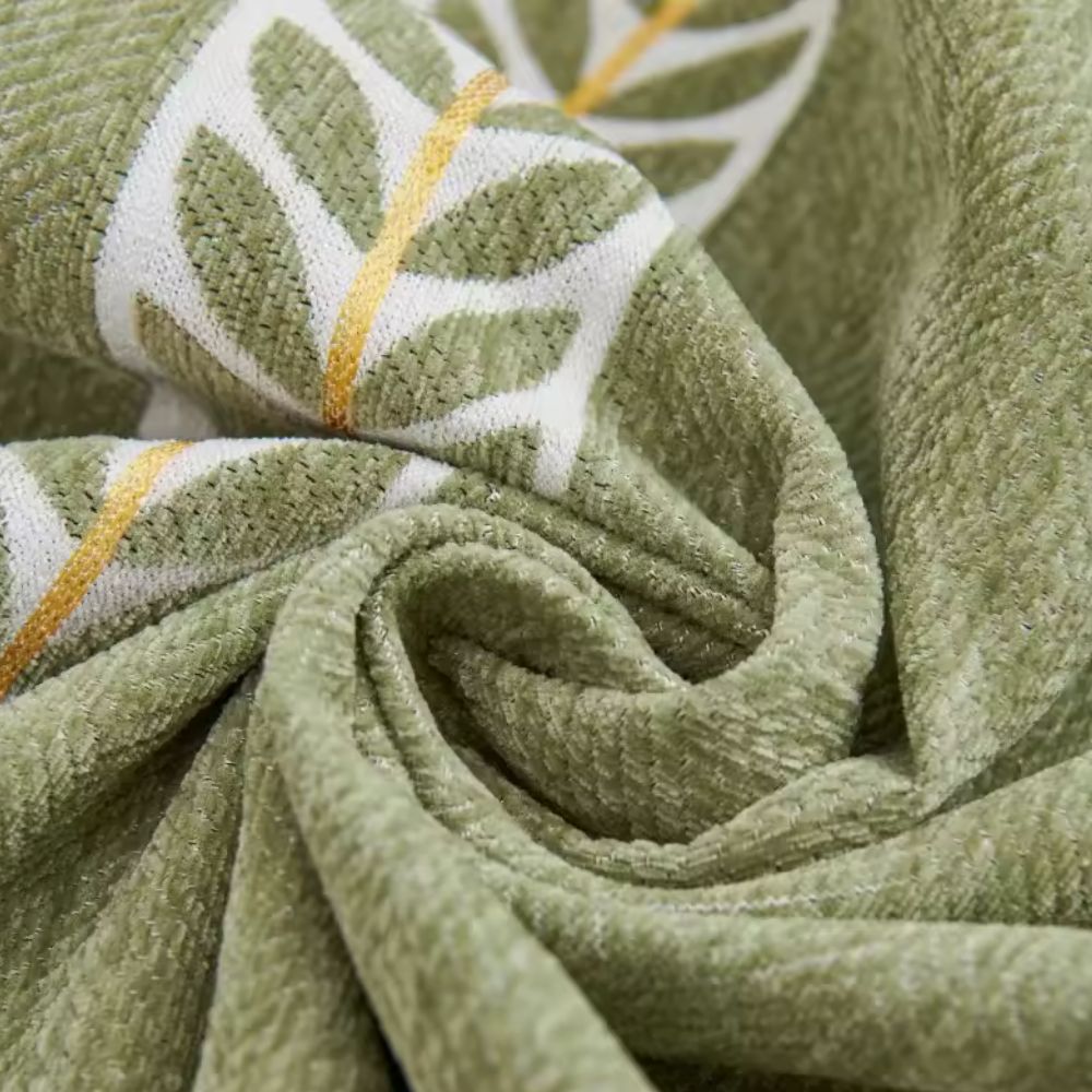 Flora Bankhoes - Premium Chenille, Bladpatroon 3