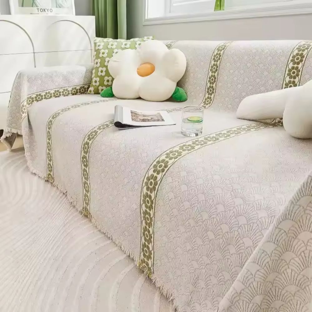 Flora Bankhoes - Premium Chenille, Bladpatroon 5