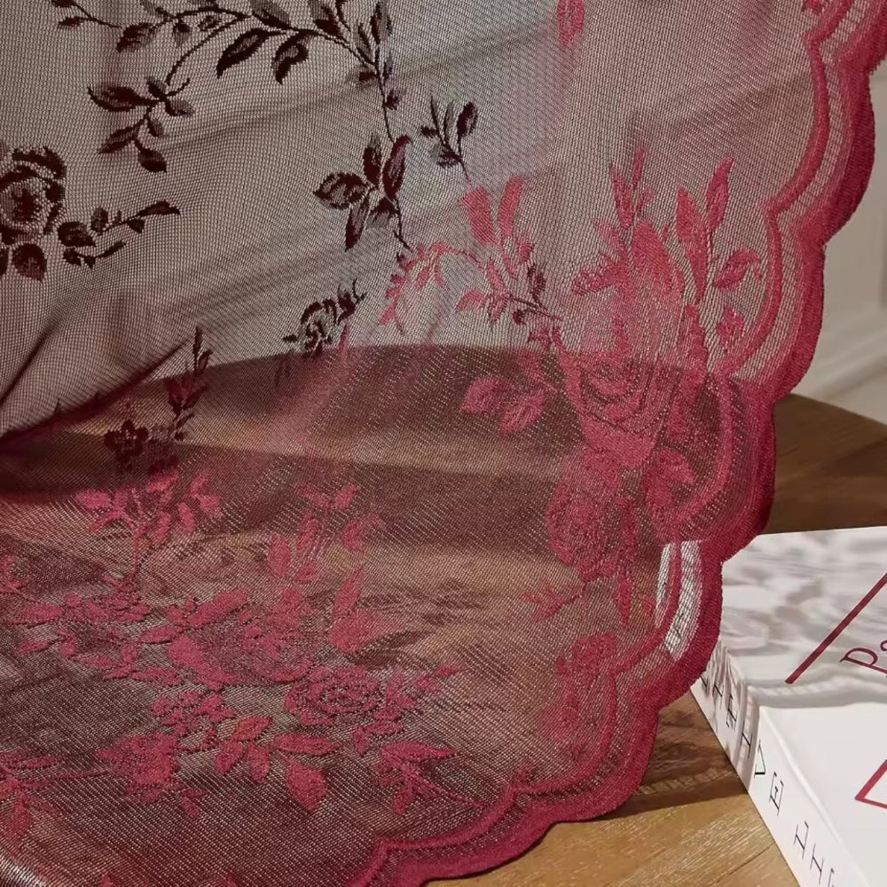 Flora Lace Gordijn - Transparant, Lichtgewicht Microvezel Raamdecoratie 3