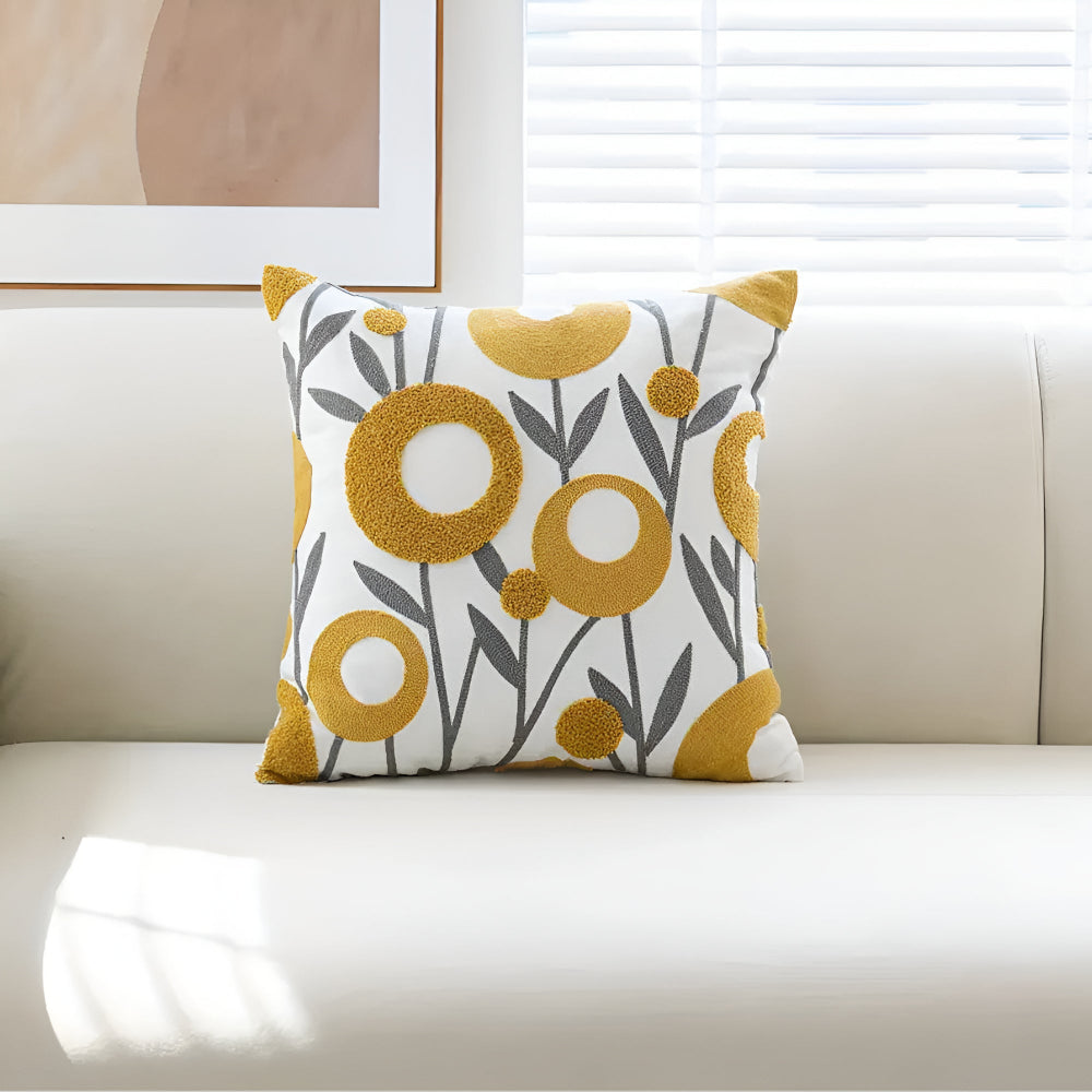 Floria Kussenhoes - Geborduurd Microvezel, Tijdloos Design 0