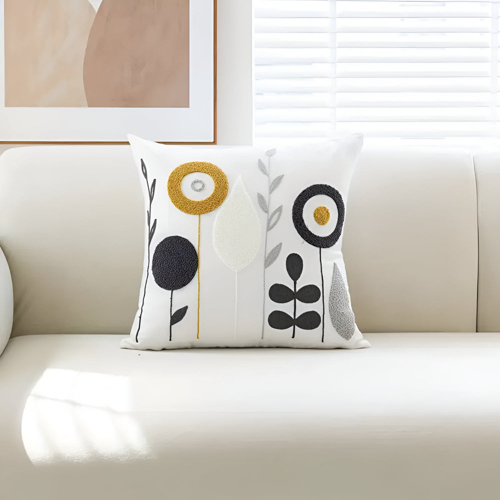 Floria Kussenhoes - Geborduurd Microvezel, Tijdloos Design 2
