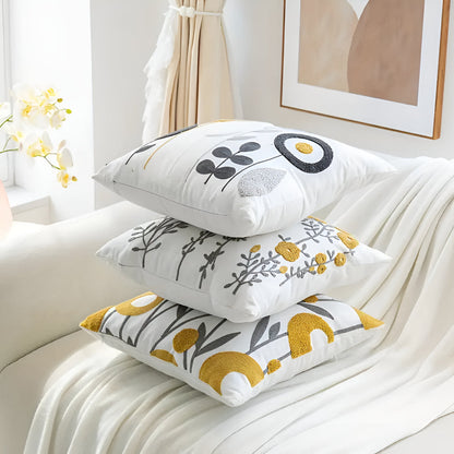Floria Kussenhoes - Geborduurd Microvezel, Tijdloos Design 3