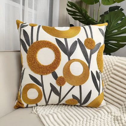 Floria Kussenhoes - Geborduurd Microvezel, Tijdloos Design 4