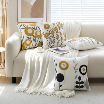 Floria Kussenhoes - Geborduurd Microvezel, Tijdloos Design 8