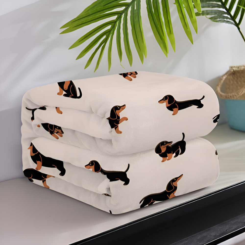 CozyDach™ – Zachte Teckel Fleeceplaid – Knusse Honden Deken