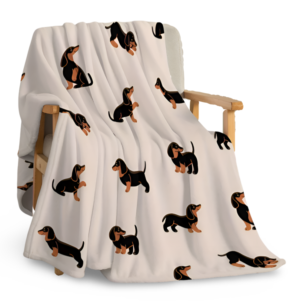 DackelSnuggle™ – Zachte Teckel Fleece Deken – Knusse All-Season Plaid