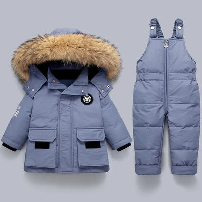 FrostyChic™ – Warme Set met Ruches en Strik – Meisjes Winteroutfit