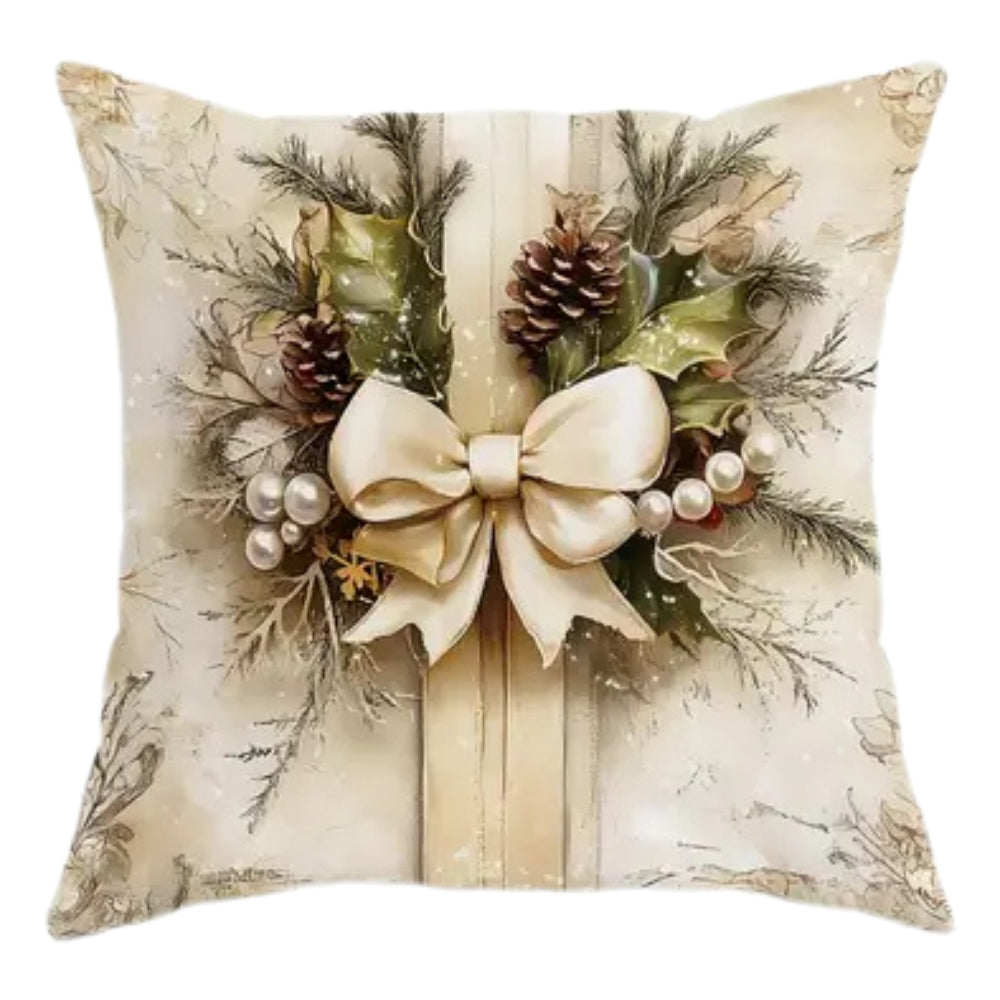 Gala Kussenhoes - Fluweel, Gouden Kerstmotieven 3