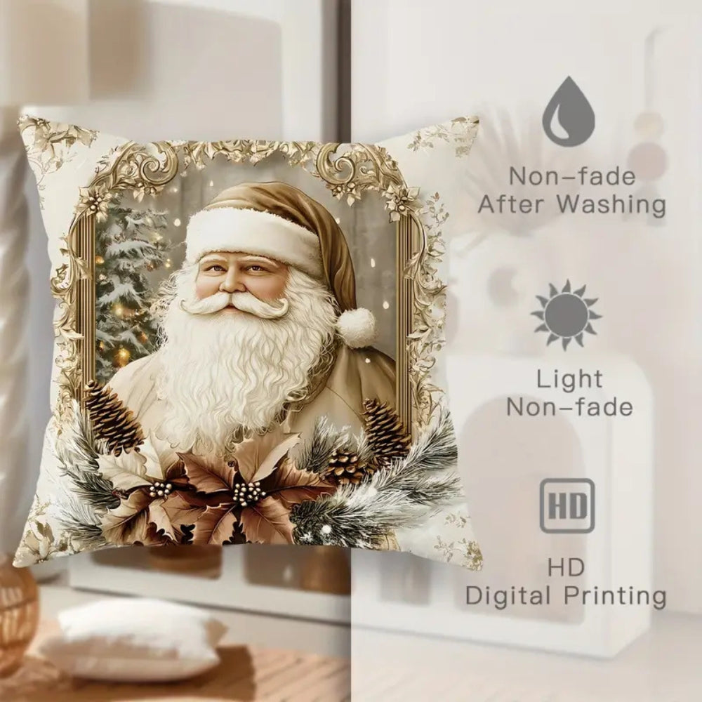 Gala Kussenhoes - Fluweel, Gouden Kerstmotieven 5