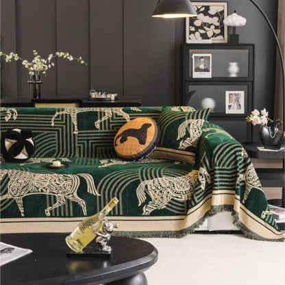 Gallora Bankhoes - Luxe Chenille, Paardenprint 0